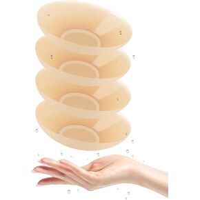 Cakes Body Nipple Cover for Women, 2 Pairs Seamless Nipple Covers, Reusable No Show Breast Covers Silicone Nipple Pasties, Waterproof Non-Adhesive Sticky Breast Petals with Travel Case