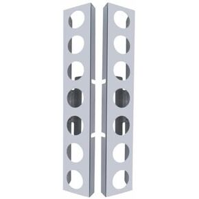 United Pacific 31465 Light Bar Bracket, Air Cleaner Bracket Only, Front, Stainless, 14 Light Cut-Outs, for Kenworth