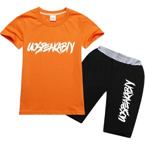 Boys Shorts Set Cotton T-Shirt and Short Pants 2 Pieces Summer Tracksuit for Age 2-12 Years