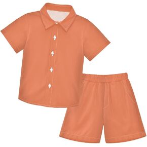 3T Toddler Boy Shorts Set Teal Hawaiian Button Down Shirts Summer Outfits for Little Boy