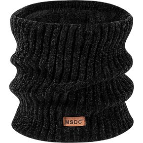 MSDC Winter Scarf for Women Neck Gaiter Warmer Chenille Fleece Face Mask Covering for Cold Weather Gifts