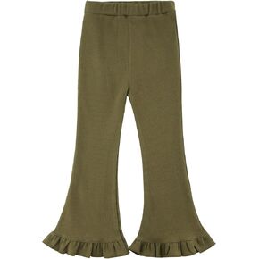 Girls Bell Bottoms Elastic Waist Casual Flare Pants Cotton Toddler Leggings 2-7 Years