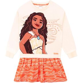 Disney Moana 2 Dress | Girls Sweater Dress | Girls Skater Dresses | Girls Sweatshirt Dresses | Sizes 3T to 10
