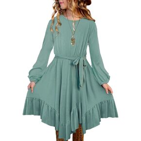 blibean Tween Girl Fashion Swing Dress Boho A-line Dresses 4-13 Years