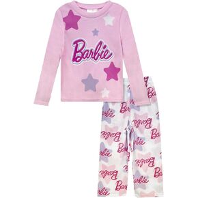 Barbie Girls Pajama Pants and Sleep Shirt Sets for Kids - 2 Piece PJ Sleepwear Set for Girls - Official License