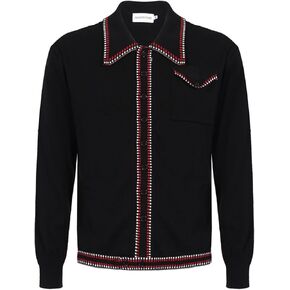 OXKNIT Men's Casual 1960s Mod Style Retro Sweater Knitted Long Sleeve Cotton Vintage Cardigan