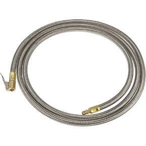 X AUTOHAUX Flexible Stainless Steel 200cm 79" Tire Valve Connect Pipe Air Chuck Inflator Compressor Pump Extension Hose for Car Motorbike Bike Quick Connect