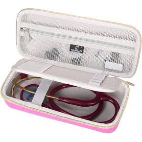 حافظة سماعة الطبيب الصلبة لـ 3M Littmann Classic III/Lightweight II S.E. /Cardiology IV Diagnostic/سماعات الطبيب MDF Acoustica Deluxe، حافظة فقط (أزرق)