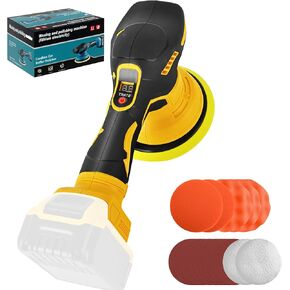 Buffer Polisher, 6 Inch Cordless Car Buffer Polisher Compatible with Dewalt 20V Max Battery(No Battery), 8 Variable Speed Up to 5000 RPM, Car Buffer Polisher for Car Detailing Polishing Waxing