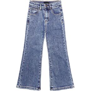 KIDSCOOL SPACE Girls Bootcut Jeans,Elastic Waistband Inside Flare Denim Pants