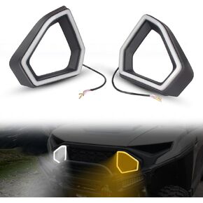 Front Accent Lights for Ranger XD 1500, LED Front Auxiliary Light with DRL Turn Signal Compatible with Polaris Ranger 1500 XD 2024 Accessories Front Fascia Signature Light Grill Lamp