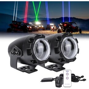 OPP ULITE Laser Whip Lights RGBW Color, Remote & Rocker Switch Control Whipless Antenna Led Whip Pod Light Kit for UTV ATV Dune Buggy Can Am SXS Polaris RZR Truck Boat, 2PC Pack