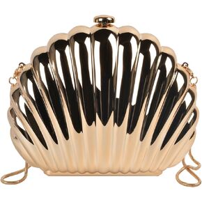 QZUnique Conch/Shell Shoulder Handbag Novelty Chain Strap Purse Acrylic Fashion Crossbody Evening Bag Clutch for Women Girl in Kuwait