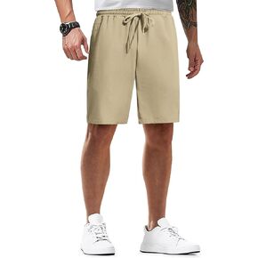 COOFANDY Mens Casual Shorts Elastic Waist Drawstring Lightweight Summer Beach Shorts Stretch Vacation Shorts