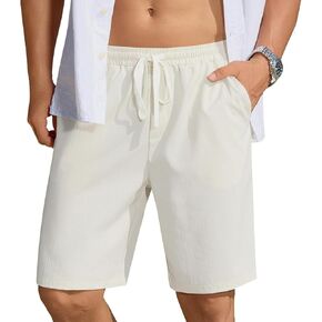 COOFANDY Men's Casual Shorts Elastic Waist Drawstring Shorts Summer Beach Shorts with Pockets