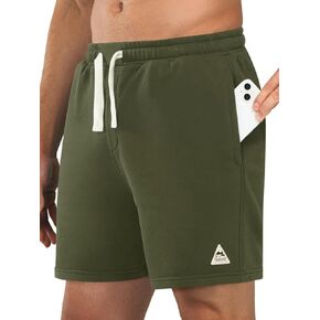 NORTHYARD Men's Cotton Shorts Casual Lounge Sweat Shorts with Zipper Pockets for Workout