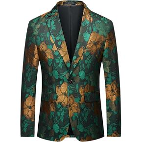 UNINUKOO Mens Floral Blazer Jacket Slim Fit Paisley Tuxedo Suit Party Dress Wedding Sport Coat for Men
