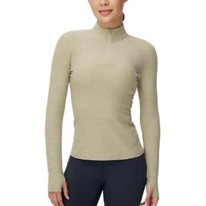THE GYM PEOPLE Women's Half Zip Golf Workout Shirts Long Sleeve Soft Warm Yoga Athletic Pullover Sweatshirts with Thumb Hole