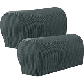 Stretch Armrest Covers Armchair Slipcovers,2pcs Waterproof Polyester Sofa Armrest Covers,Washable Armchair Slipcover Arm Cover Furniture Protector for Sofa Chair Recliner(Dark Grey)