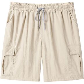 Men Big and Tall Cargo Shorts with Adjustable Drawstring Quickly Dry Polyamide Pants