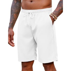 COOFANDY Men's Hawaiian Beach Shorts Elastic Waist Drawstring Lightweight Summer Casual Shorts with Pocket
