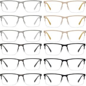 BFOCO 12-Pack Round Reading Glasses Women Small Readers for Men