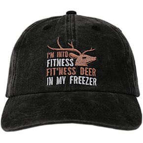 InnoBeta Hunting Gifts Cap for Men, Adjustable Vintage Washed Cotton Embroidered Hat, Gift for Hunter Dad, Husband, Grandpa, Black