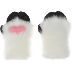Unisex Cosplay Gloves Cartoon Sheep Hoof Plush Gloves Halloween Mittens Furry Cuffs Gloves For Carnivals Party Cosplay