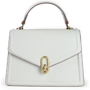 Women’s Evening Handbags - Leather Top-Handle Fashion Purses in Red, Black, and White