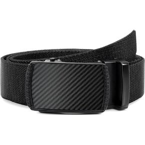 SANSTHS Ratchet Belts for Men Black Men Belt with Automatic Slide Buckle Casual Golf Belts, Large