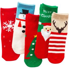 YXBQueen Christmas Socks Children Socks Christmas Gift Kid Socks for Toddler Boy Girl Cotton Xmas Socks Christmas Ankle Socks