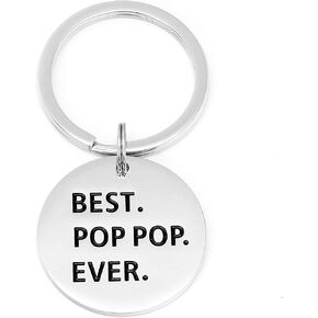 Pop Pop Gifts for Grandpa from Grandkids Grandson Granddaughter Fathers Day Jewelry for Men Best Pop Pop Keychain