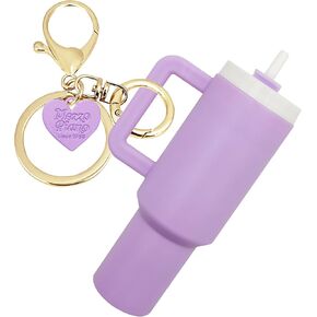 Mini Tumbler Keychain for Stanley Cup Accessories,Cute Mini Cup Heart Charm for School Bag Backpack Girl Women
