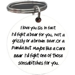 Sister Gifts from Sister Big Sister Keychain I Love You Sis Gifts for Christmas For My Sister and Best Friend