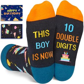 HAPPYPOP 10th Birthday Gifts Ideas for Girls - Socks for 10 Year Old Tween Girls Boys, Present for 10 Year Olds