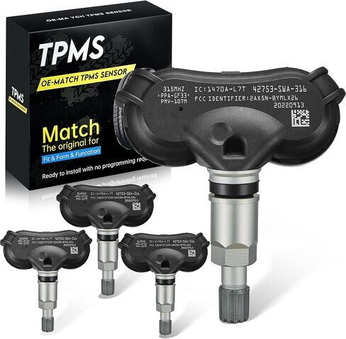 مستشعر TPMS، 42753-SWA-316 لمستشعر مراقبة ضغط الإطارات GM 315Mhz متوافق مع Honda Accord Crosstour CR-V Fit 2007-2015 استبدال مستشعر الإطارات # 42753-SWA-315 (4 عبوات) in Kuwait