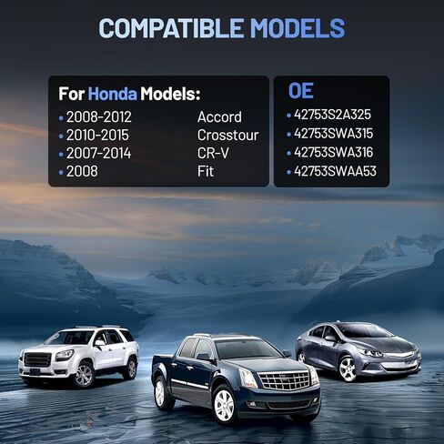 مستشعر TPMS، 42753-SWA-316 لمستشعر مراقبة ضغط الإطارات GM 315Mhz متوافق مع Honda Accord Crosstour CR-V Fit 2007-2015 استبدال مستشعر الإطارات # 42753-SWA-315 (4 عبوات) in Kuwait