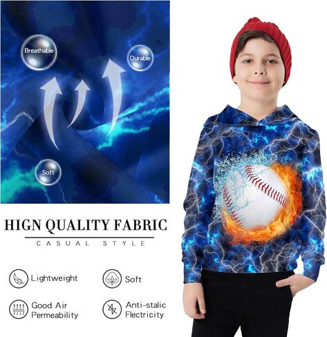 3D Novelty Hoodie Pullover for Boys Girls, Long Sleeve Hoodies Sweatshirt, Hoody Hooded for Kids Youth in Saudi Arabia