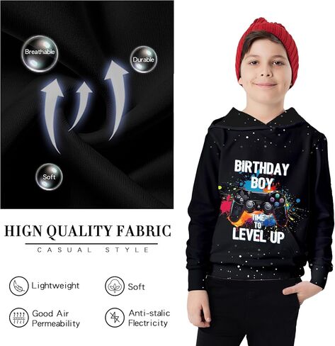 3D Novelty Hoodie Pullover for Boys Girls, Long Sleeve Hoodies Sweatshirt, Hoody Hooded for Kids Youth in Saudi Arabia