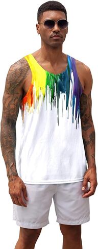 Mens Tank Tops Funny Graphic Summer Sleeveless Tank Top in Saudi Arabia