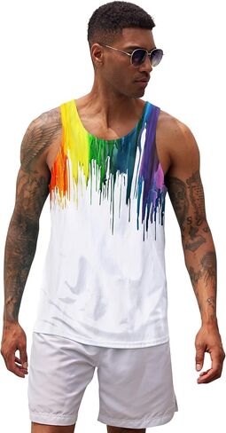 Mens Tank Tops Funny Graphic Summer Sleeveless Tank Top in Saudi Arabia