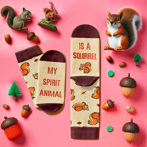HAPPYPOP Funny Squirrel Gifts for Squirrel Lovers Bear Gifts for Women Men, Fun Silly Socks for Mom Dad Him Her in Saudi Arabia