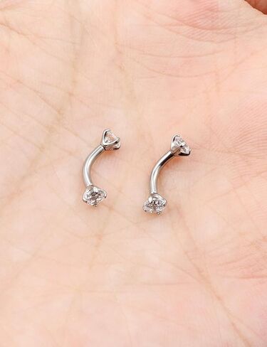 Jenxnjsjo F136 Titanium 16g 6/8/10mm Eyebrow/Rook/Snug/Vertical-Labret/VCH/Snake-Eyes/Anti-Tragus/Christina/Daith/Belly-Button/Bridge/Hood/Surface Curved Barbell Piercing Jewelry for Women Men in Saudi Arabia