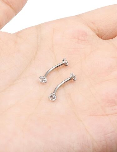 Jenxnjsjo F136 Titanium 16g 6/8/10mm Eyebrow/Rook/Snug/Vertical-Labret/VCH/Snake-Eyes/Anti-Tragus/Christina/Daith/Belly-Button/Bridge/Hood/Surface Curved Barbell Piercing Jewelry for Women Men in Saudi Arabia