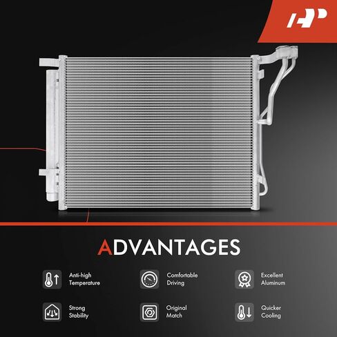 A-Premium Air Conditioning A/C Condenser Compatible with Hyundai Sonata 2011-2014 & Kia Optima 2011-2015, L4 2.0L, Replace# 976063Q000 in Saudi Arabia