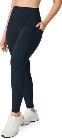 Hugcurve No Front Seam High Waisted Workout Leggings with Pockets for Women Buttery Soft Yoga Pants Gym Tights - 25'' in Saudi Arabia
