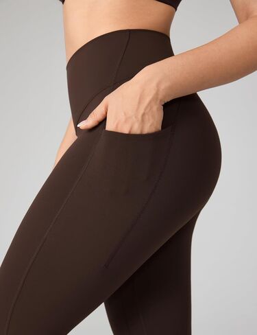 Hugcurve No Front Seam High Waisted Workout Leggings with Pockets for Women Buttery Soft Yoga Pants Gym Tights - 25'' in Saudi Arabia