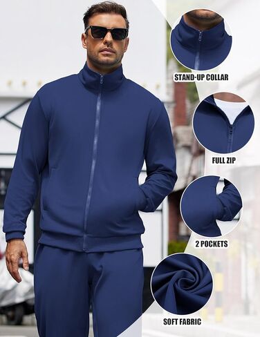 COOFANDY Men's Tracksuits Casual Sweatsuit 2 Piece Full Zip Athletic Jogging Suit Sets Sport Sweat Suit in Saudi Arabia