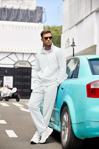 COOFANDY Men's Tracksuits Casual Sweatsuit 2 Piece Full Zip Athletic Jogging Suit Sets Sport Sweat Suit in Kuwait
