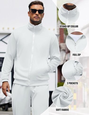 COOFANDY Men's Tracksuits Casual Sweatsuit 2 Piece Full Zip Athletic Jogging Suit Sets Sport Sweat Suit in Kuwait